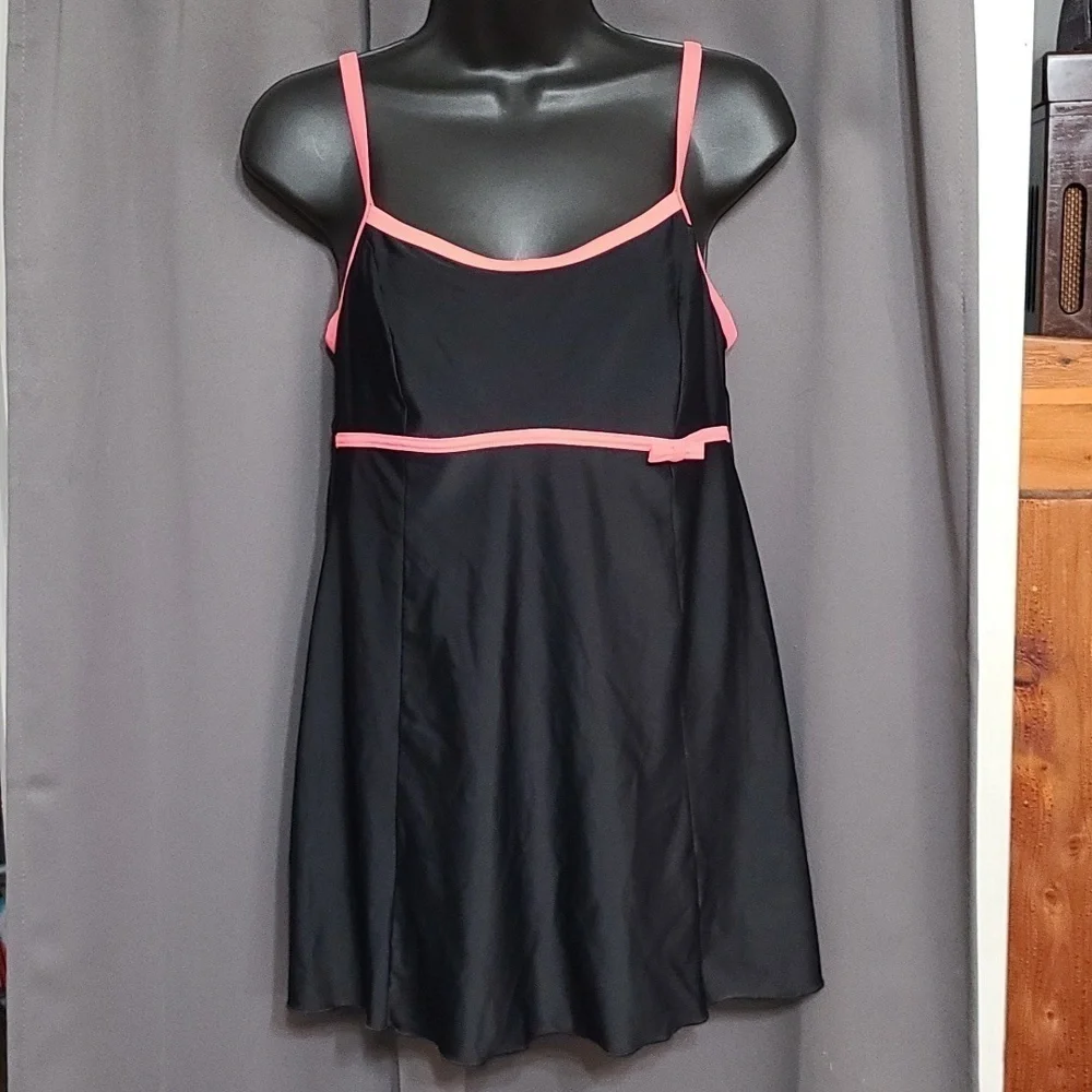 Costa‎ del Sol Womens Swimdress Black Coral Size L? GUC READ